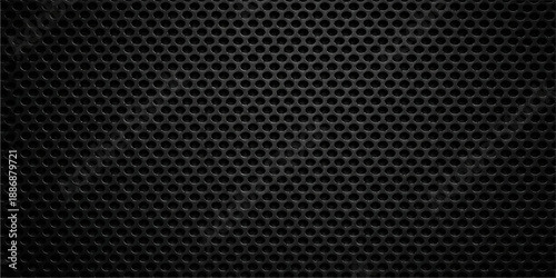 Seamless dark gray carbon fiber texture featuring a metallic industrial grid pattern and black mesh material design for a professional vector wallpaper backdrop