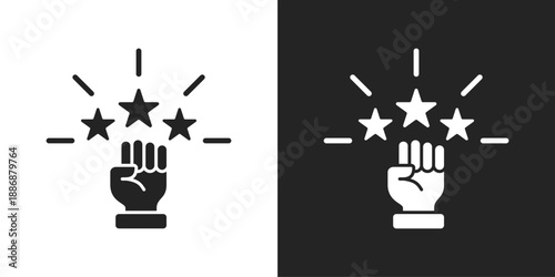 Motivation Icon In Black And White Glyph Style