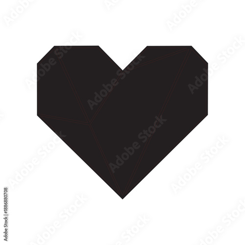 vector heart silhouette in a more square shape