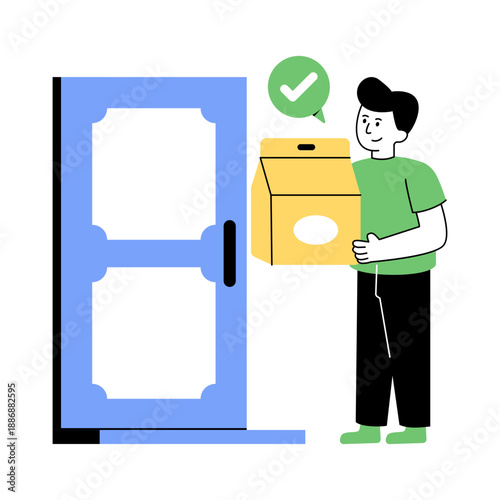 Conceptual design illustration of food home delivery