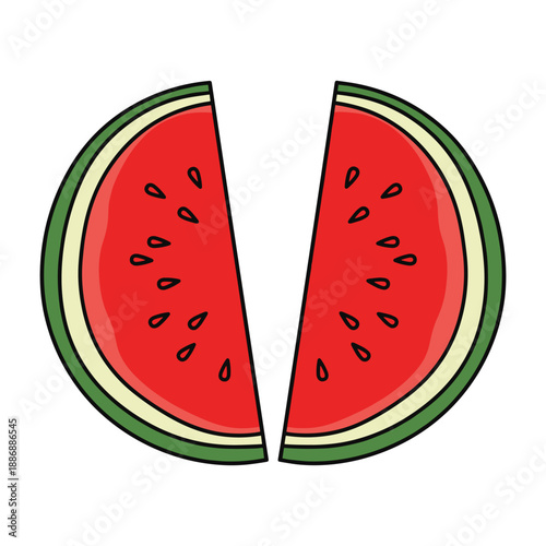 Fresh watermelon slice illustration