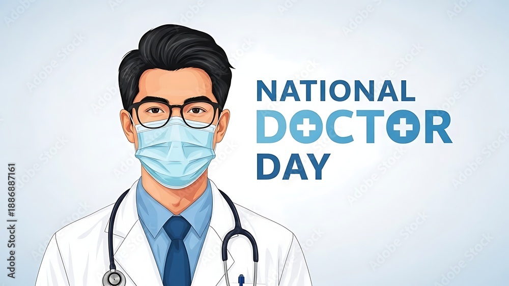 Fototapeta premium National doctor day illustration with medical professional