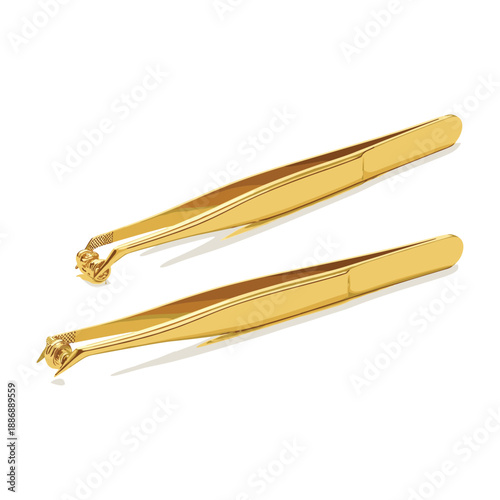 Gold eyelash tweezers for precision and style