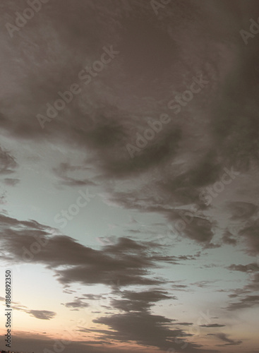 Sepia Toned Sunset Sky With Wispy Cirrus Clouds Nature Background