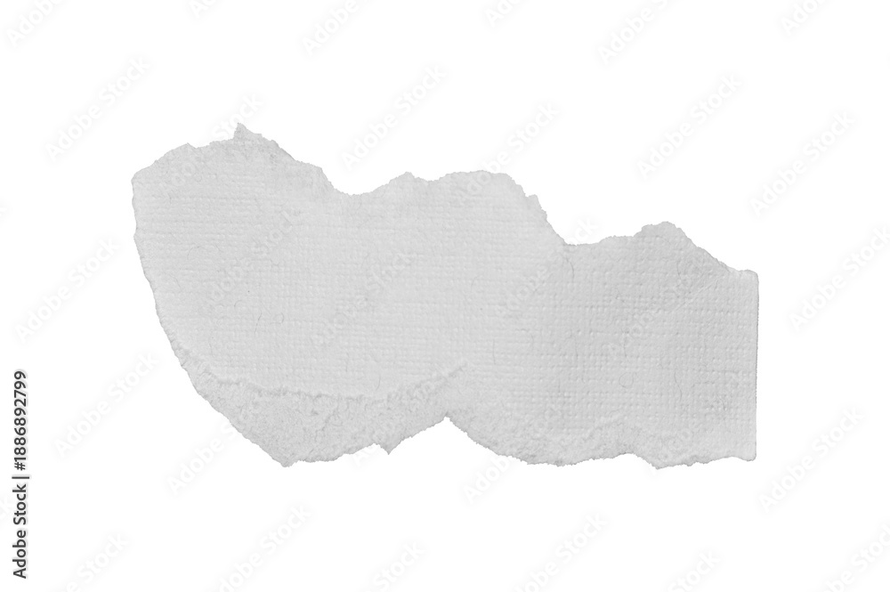 Obraz premium Ripped white paper strip presenting a blank space for notes, messages, a text with transparent background