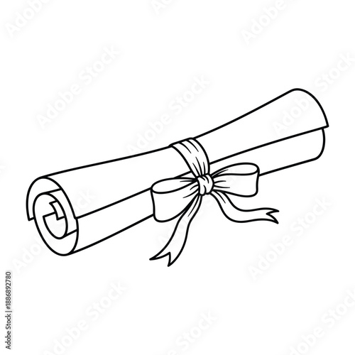 Graduation certificate with ribbon