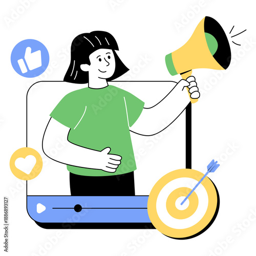 An illustration design of target marketing 