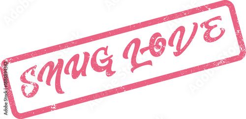 Smug Love Red Rubber Stamp Impression Reflecting Confident Romantic Feelings