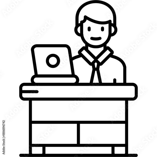 HR Helpdesk Outline Icon