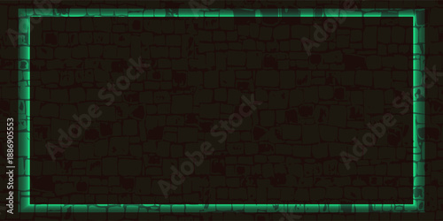 Abstract blue neon light on a brick wall at night simple abstract