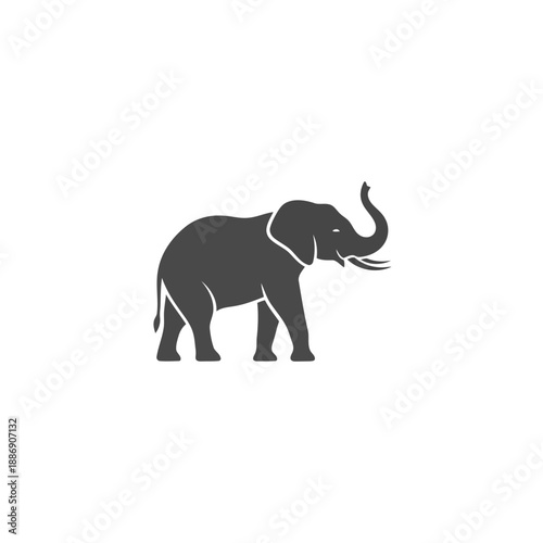 Minimalist elephant silhouette logo