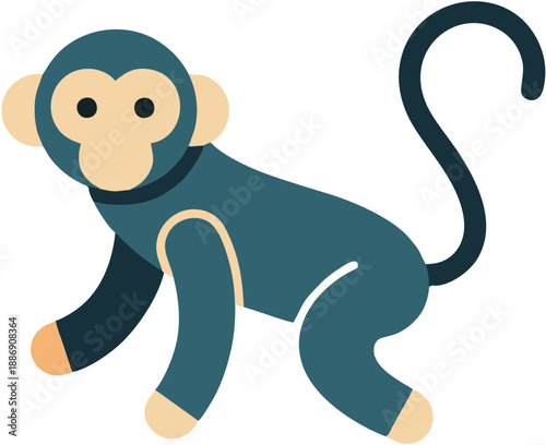Blue toy monkey stuffed animal.