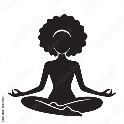 Yoga svg afro woman Svg