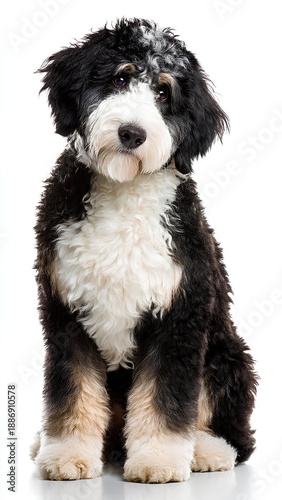 australian shepherd puppy isolated on white