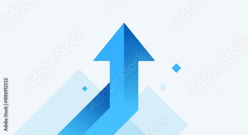 Free Download Blue arrow pointing upwards, symbolizing growth, progress, success, and upward trend. - GFXLoad