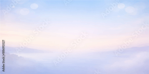 A beautiful clear blue sky filled with white clouds and bright sunlight creates a peaceful nature landscape on a sunny summer day