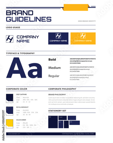 Blue And Yellow Brand Guidelines Constructor Building