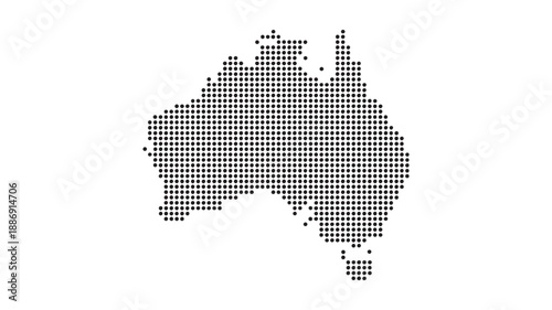 Dotted Map of Australia - Abstract Digital Halftone Vector Illustration