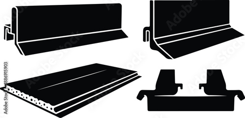 Black and white illustration of various metal profiles