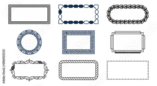 Collection of decorative frames and borders for various design needs