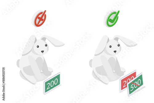 3D Isometric Flat  Illustration of Anchoring Bias, Understanding The Anchoring Effect In Decision Making.