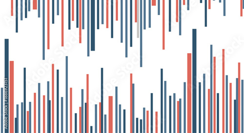 Modern abstract background featuring vertical lines of varying thickness and length in orange and dark teal, creating a dynamic, striped pattern.