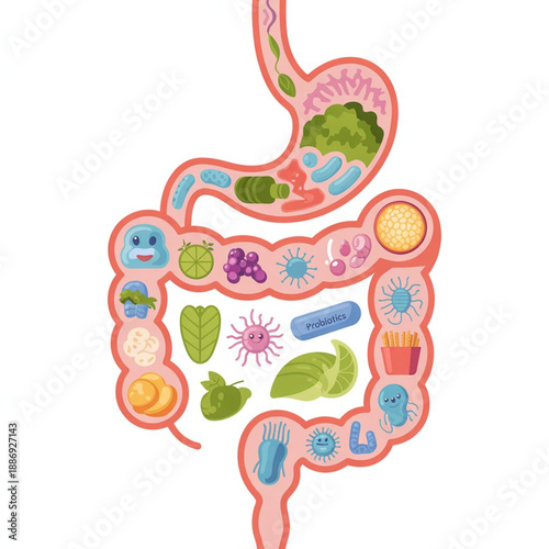 Gut Health and Microbiome Wellness Concept