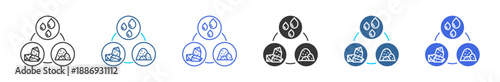 Raw material icon set multiple style collection	
