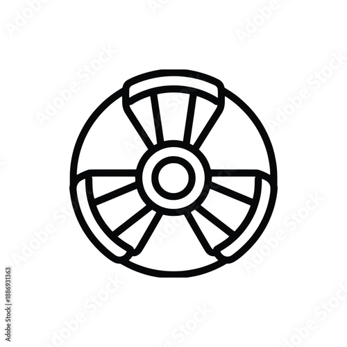 Bold Monoline Drone Rotor Mechanism Propeller Hub Icon