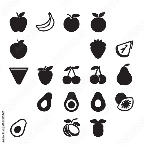 vector set of fruit icons