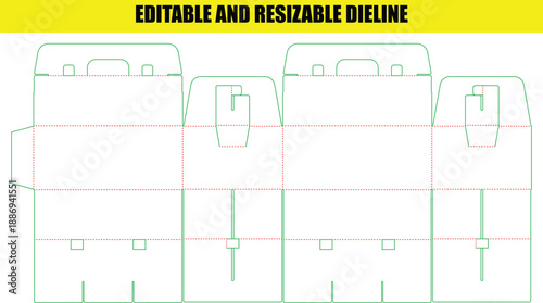 Editable and Resizable Dieline Template for Packaging Design