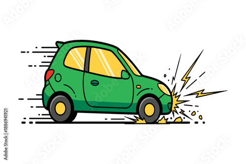 Illustrated Car Accident Traffic Safety Concept