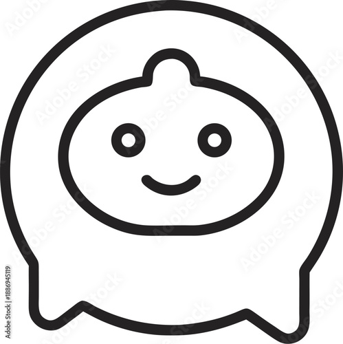 wechat  icon outline  vector  on  white  background 