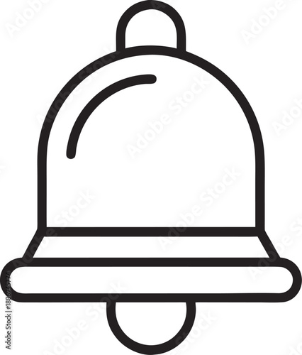 notification bell icon outline  vector  on white background 