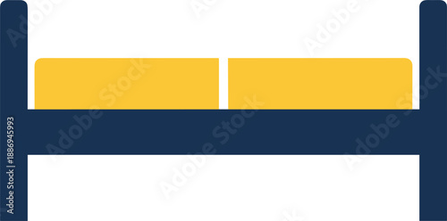 Bed icon with modern flat design representing bedroom furniture sleep rest home interior vector illustration minimal symbol