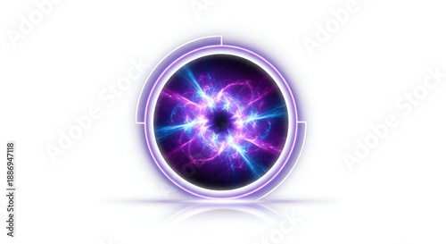 Energy Portal Opening VFX Isolated on White Background