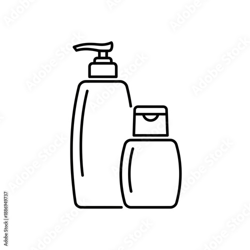 Soap Dispenser and Lotion Bottle Icon Illustration – Hygiene Skincare Symbol