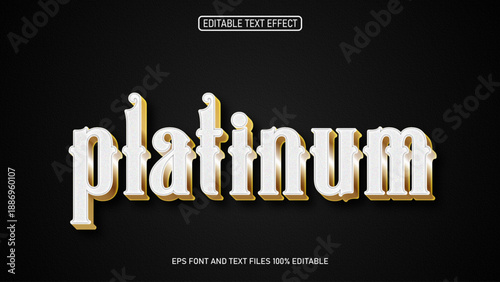 platinum style 3D editable text effect