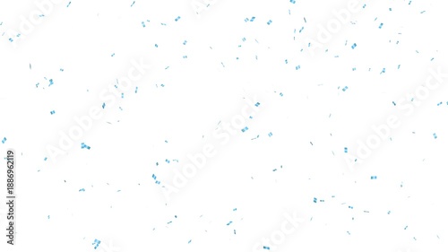 Blue confetti falling animation, confetti rain on alpha matte for celebration. Colorful confetti falling down background with alpha channel.
