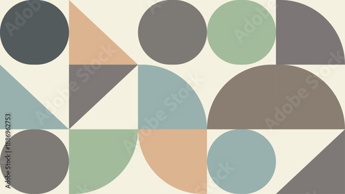 Canvas Print Muted Geometric Pattern Background | Mid-Century Modern Abstract Design in Earth