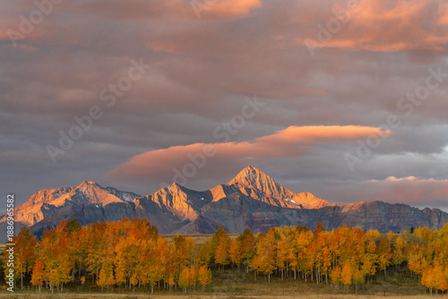 Obraz na płótnie Wilson peak at sunset during peak fall Colors