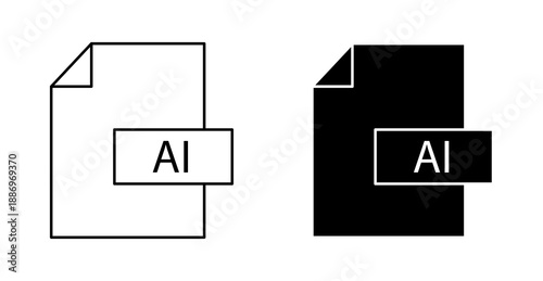 AI Document Processing File Line Icon