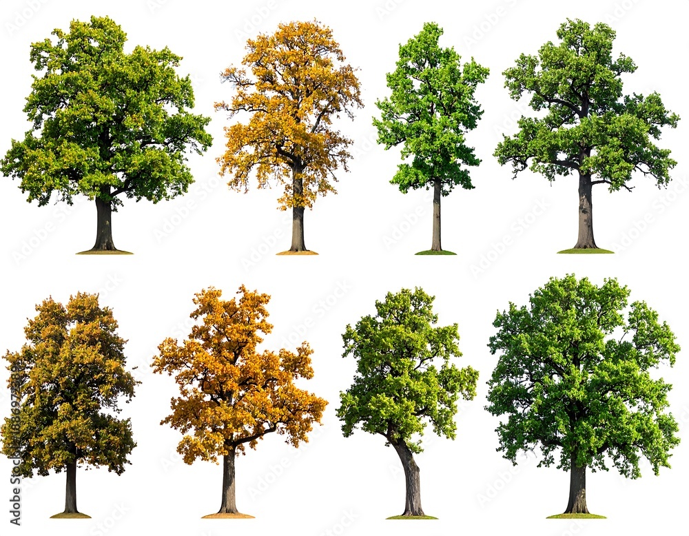 Obraz premium Diverse Tree Collection - A Study in Form and Foliage.