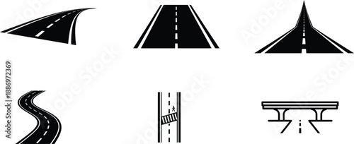collection of various road and highway illustrations