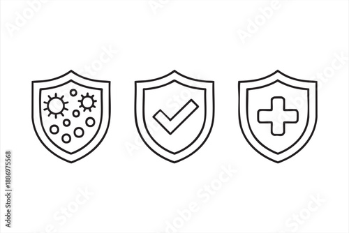 Healthcare Protection Icons for Insurance and Risk Management Systems