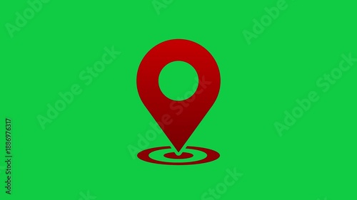 map pointer pin gps animation with greenacrwwn