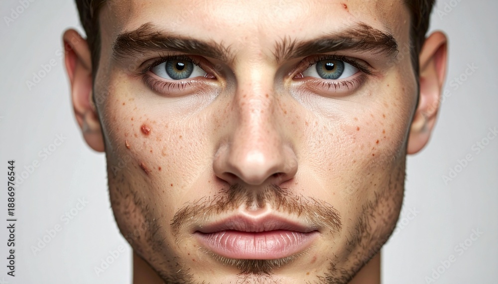 Obraz premium Portrait of a Young Man with Facial Hair.