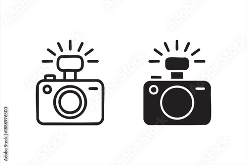Digital Camera Icons for Content Creation and Social Media UI