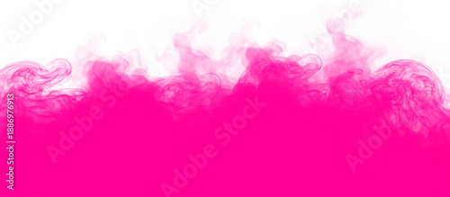 Vibrant pink smoke rising on transparent background with soft flowing texture and gradient effect