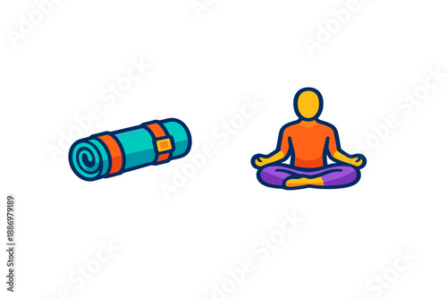 Practicing yoga with a mat in an indoor setting during morning hours for mindfulness and exercise